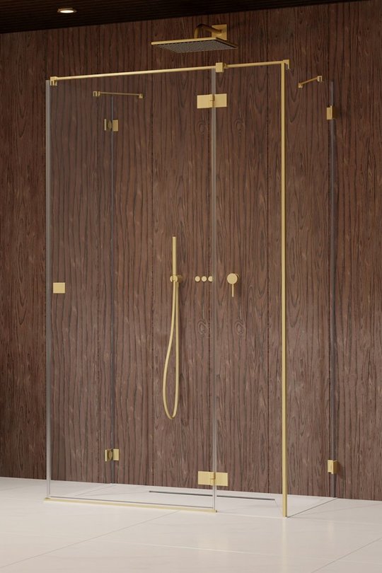 Душова кабіна Radaway Essenza Pro Brushed Gold KDJ+S 120Rx100 Прямокутні Прозоре