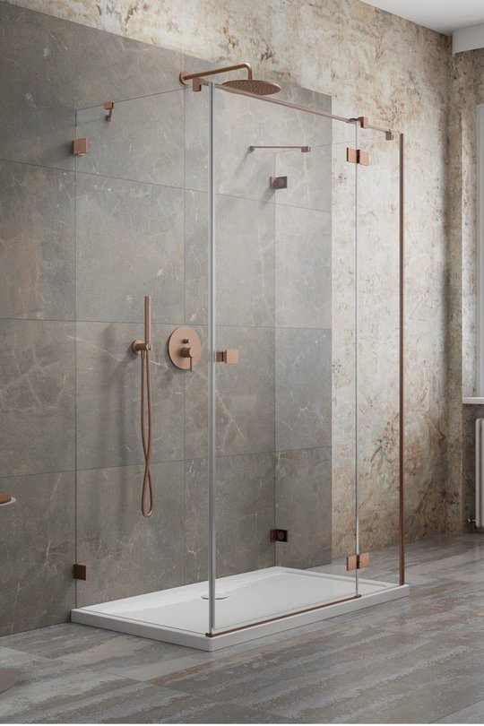 Душова кабіна Radaway Essenza Pro Brushed Copper KDJ+S 120Rx100 Прямокутні Прозоре