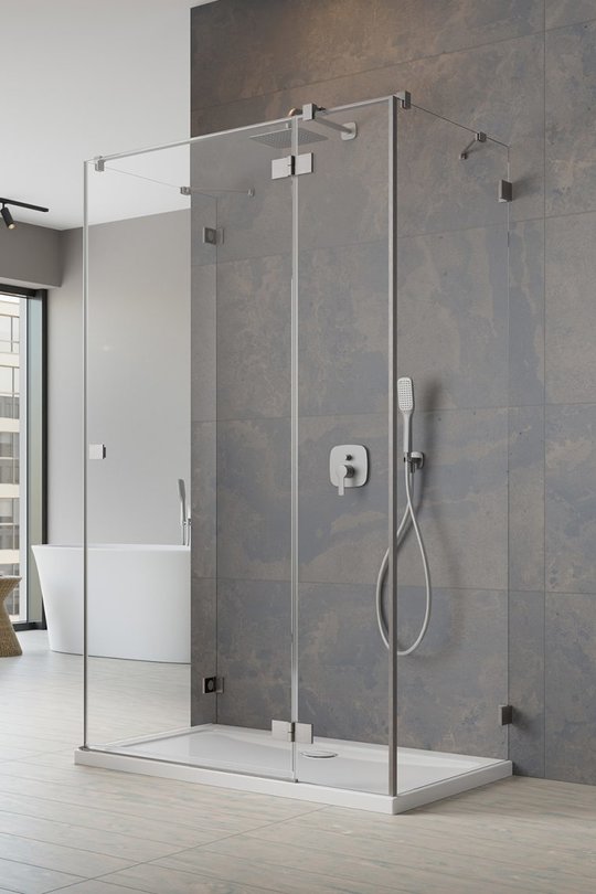 Душевая кабина Radaway Essenza Pro Brushed Nickel KDJ+S 90Rx90 (10097390-91-01R+10098090-01-01+10098090-01-01) Квадратные Прозрачное