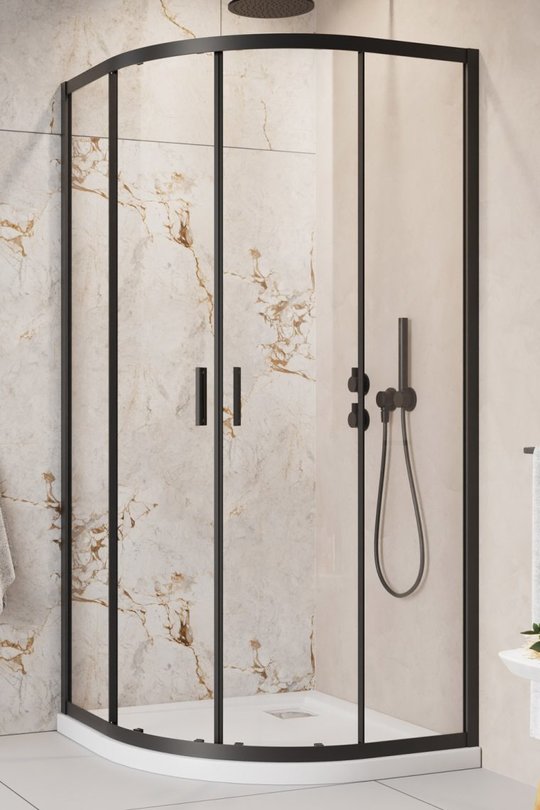 Душевая кабина Radaway Alienta Black A 80Lx80R (10228080-54-01) Радиусные симметричные Прозрачное