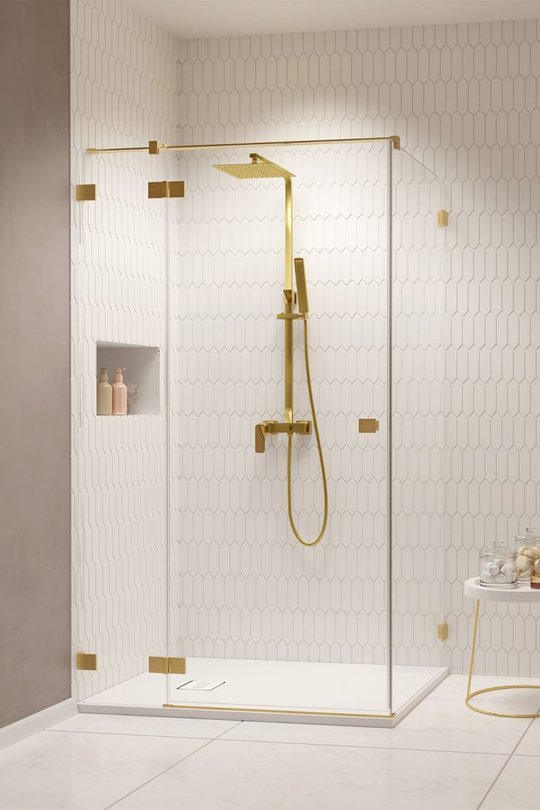 Душевая кабина Radaway Essenza Pro Brushed Gold KDJ 120Lx110 (10097120-99-01L+10098110-01-01) Прямоугольные Прозрачное