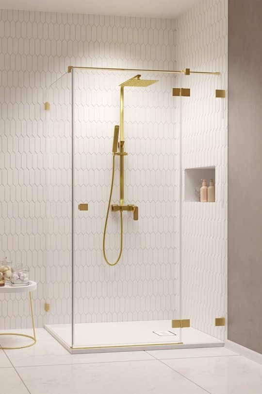 Душевая кабина Radaway Essenza Pro Brushed Gold KDJ 120Rx90 (10097120-99-01R+10098090-01-01) Прямоугольные Прозрачное