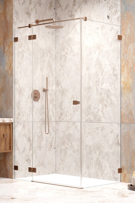 Душевая кабина Radaway Essenza Pro Brushed Copper KDJ 120Lx120 (10097120-93-01L+10098120-01-01) Квадратные Прозрачное