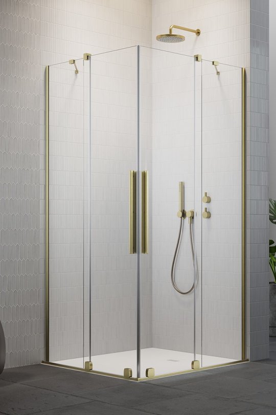 Душевая кабина Radaway Furo Brushed Gold KDD 80Lx80R (10105080-99-01L+10105080-99-01R) Квадратні Прозоре