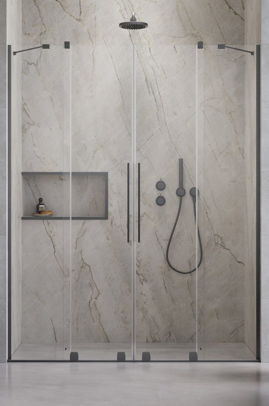 Душевая дверь Radaway Furo Brushed GunMetal DWD 180 (10108488-92-01+10111442-01-01) двери Розсувні тон стекла Прозоре 