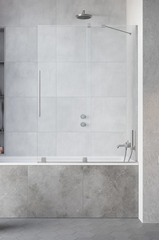 Раздвижная шторка для ванны Radaway Furo Brushed Nickel PND II 180R (10109938-91-01R+10112894-01-01) Furo Раздвижные 