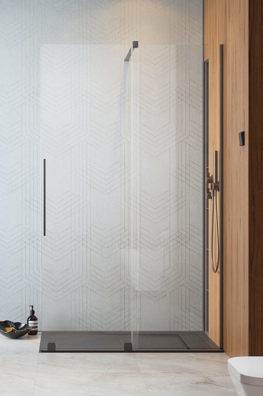 Душевая перегородка Radaway Furo Brushed GunMetal Walk-in 100R (10106538-92-01R+10110494-01-01) walk-in Прозрачное