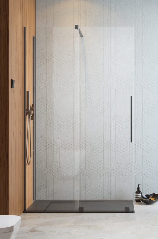 Душевая перегородка Radaway Furo Brushed GunMetal Walk-in 120L (10106638-92-01L+10110594-01-01) walk-in Прозрачное