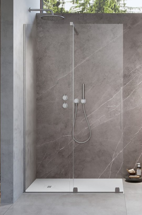Душевая перегородка Radaway Furo Brushed Nickel Walk-in 80L (10106438-91-01L+10110394-01-01) walk-in Прозрачное