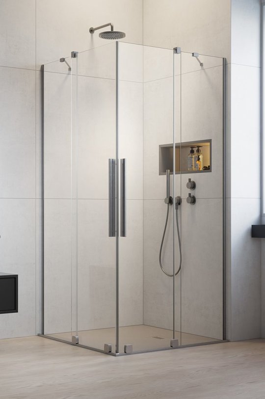 Душевая кабина Radaway Furo Brushed Nickel KDD 80Lx120R (10105080-91-01L+10105120-91-01R) Прямокутні Прозоре
