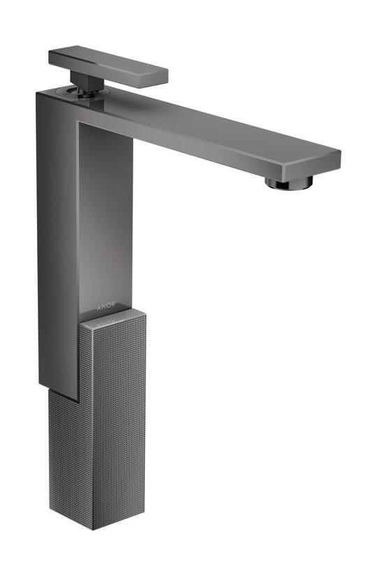 Смеситель для раковины Axor Edge diamond cut, Polished Black Chrome (46031330) Для раковины Черный глянцевый 