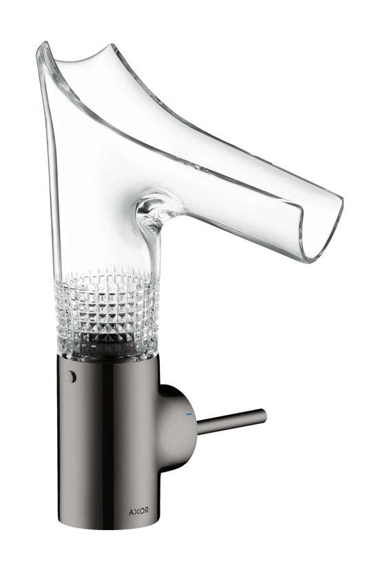 Смеситель для раковины Axor Starck V diamond cut, Polished Black Chrome (12122330) Для раковины Черный
