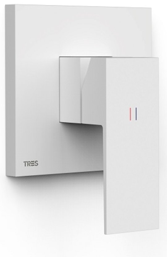 Смеситель Tres Slim Exclusive SLIM-TRES, белый матовый (10627701BM) Для ванны, Для душа Белый матовый