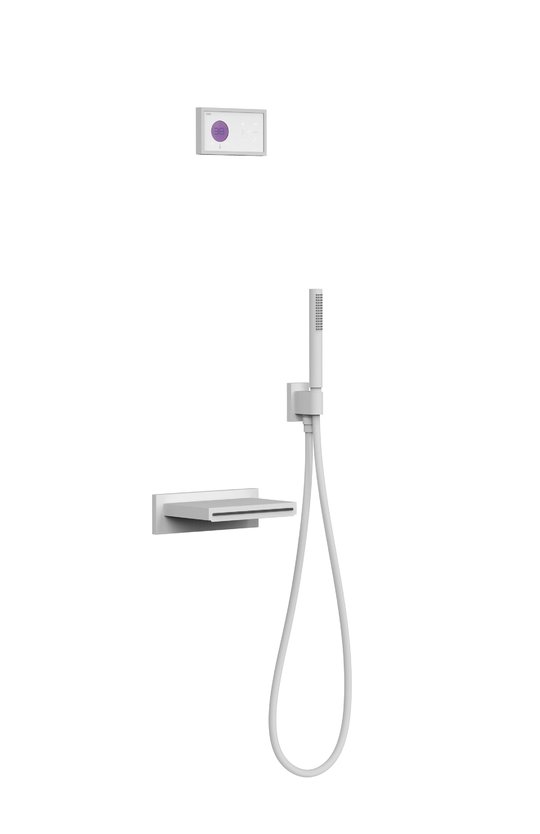 Электронный душевой комплект для ванны скрытого монтажа Tres SHOWER TECHNOLOGY, белый матовый (09286556BM) Душевые комплекты (системы) Белый матовый