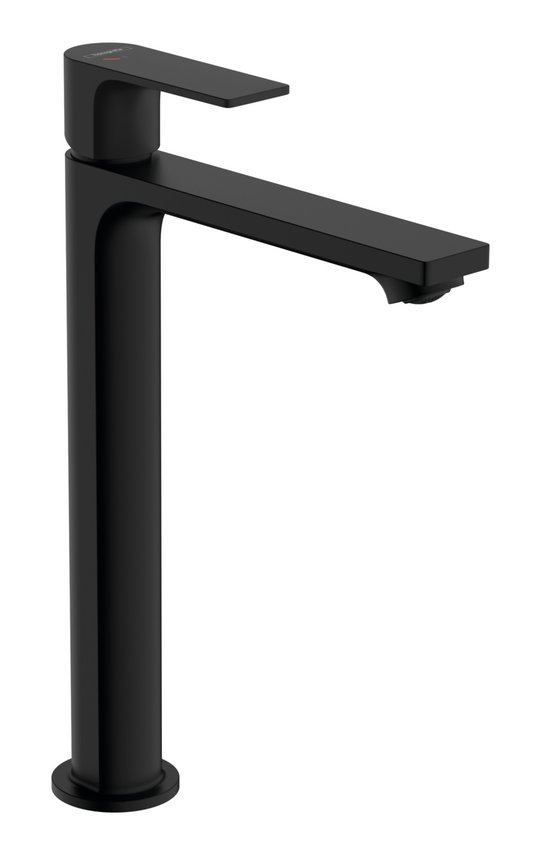Смеситель для раковины Hansgrohe Rebris Е CoolStart EcoSmart+ 240 мм, черный матовый (72591670) Для раковины Черный, Черный матовый