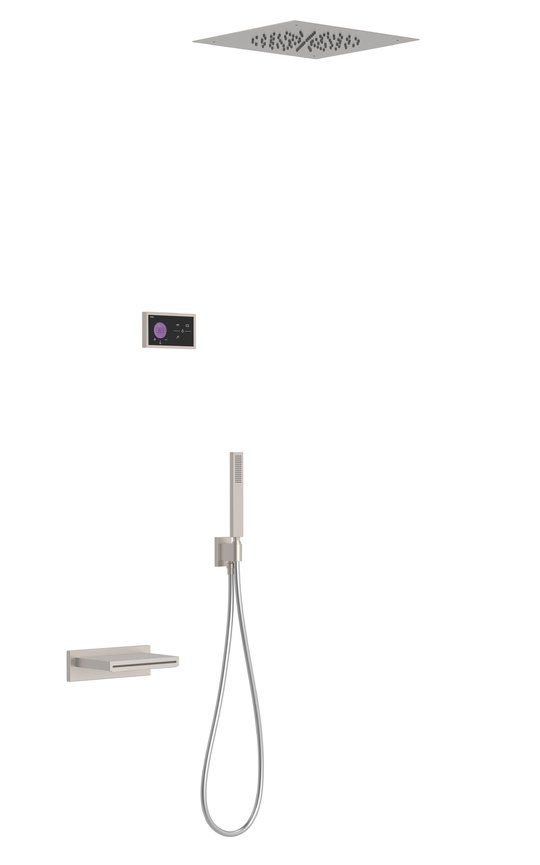 Электронный душевой комплект скрытого монтажа Tres SHOWER TECHNOLOGY, сталь (09288315AC) Душевые комплекты (системы) Сталь