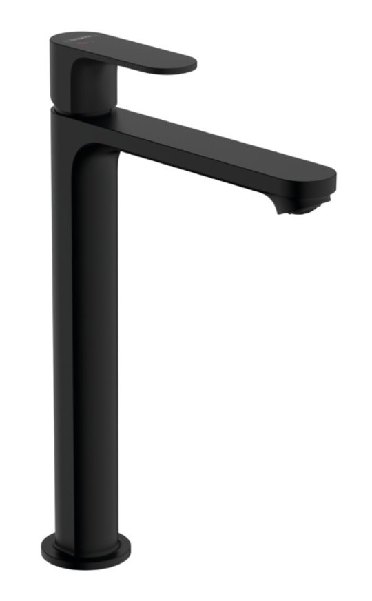 Смеситель для раковины Hansgrohe Rebris S CoolStart EcoSmart+ 240 мм, черный матовый (72590670) Для раковины Черный, Черный матовый