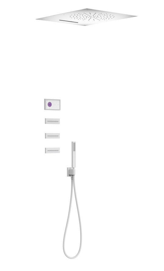 Электронный душевой комплект скрытого монтажа Tres SHOWER TECHNOLOGY, белый матовый (09286404BM) Душевые комплекты (системы) Белый матовый