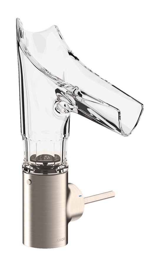 Смеситель для раковины Axor Starck V bevel cut, Stainless Steel Optic (12123800) Для раковины Нерж. сталь