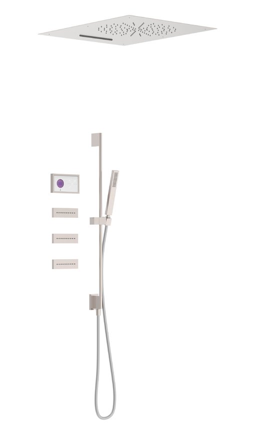 Электронный душевой комплект скрытого монтажа Tres SHOWER TECHNOLOGY, сталь (09286403AC) Душевые комплекты (системы) Сталь