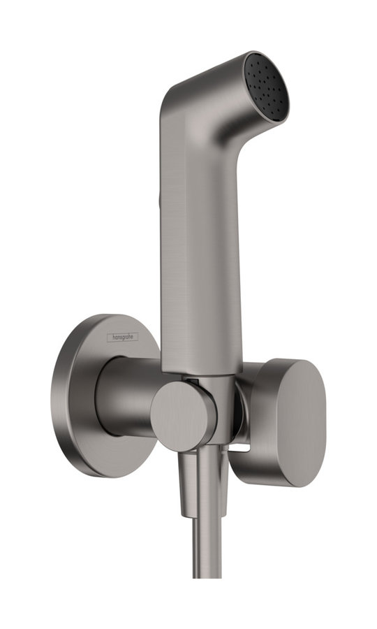 Гигиенический душ Hansgrohe Bidette 1jet S, шлифованный черный хром (29232340) Гигиенические души Хром черный шлифованный