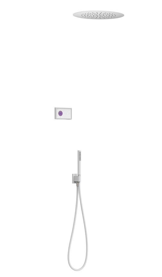 Електронний душовий комплект прихованого монтажу Tres SHOWER TECHNOLOGY, білий матовий (09286555bm) Душові комплекти (системи) Білий матовий