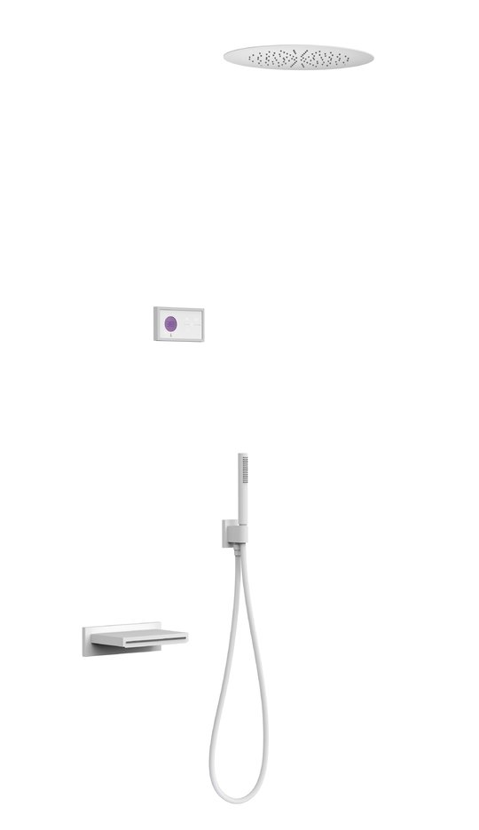Электронный душевой комплект скрытого монтажа Tres SHOWER TECHNOLOGY, белый матовый (09286320BM) Душевые комплекты (системы) Белый матовый