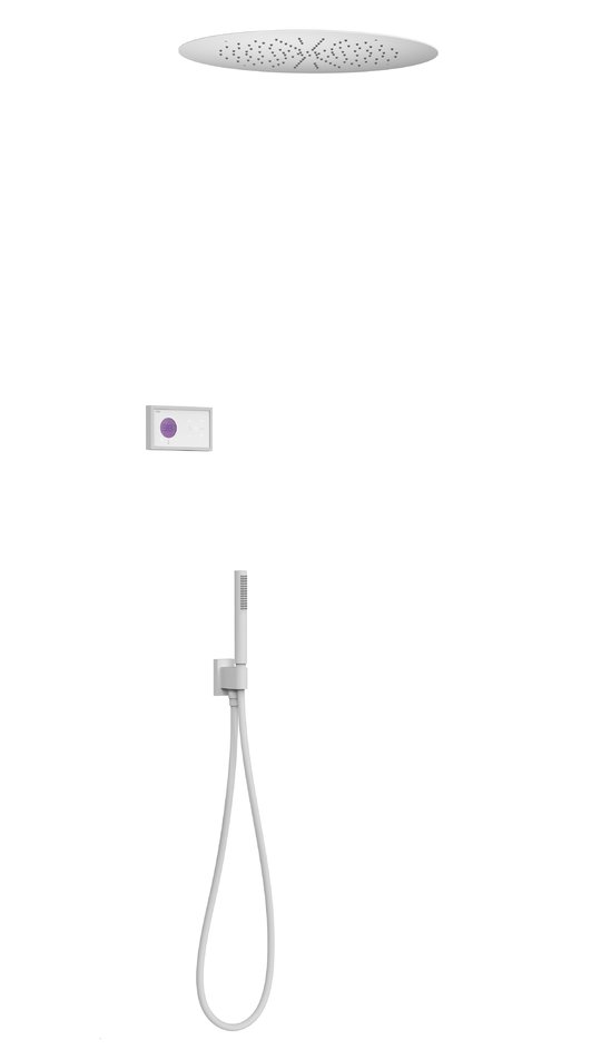 Электронный душевой комплект скрытого монтажа Tres SHOWER TECHNOLOGY, белый матовый (09286557BM) Душевые комплекты (системы) Белый матовый