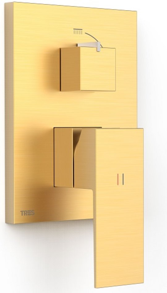 Смеситель Tres Slim Exclusive SLIM-TRES, золото матовый (10628001OM) Для ванны, Для душа Золото матовый