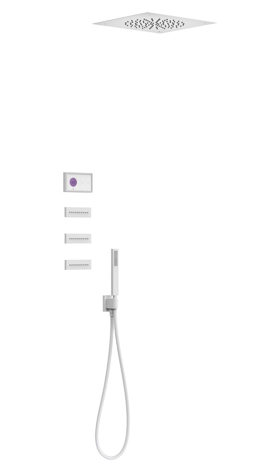 Электронный душевой комплект скрытого монтажа Tres SHOWER TECHNOLOGY, белый матовый (09286313BM) Душевые комплекты (системы) Белый матовый