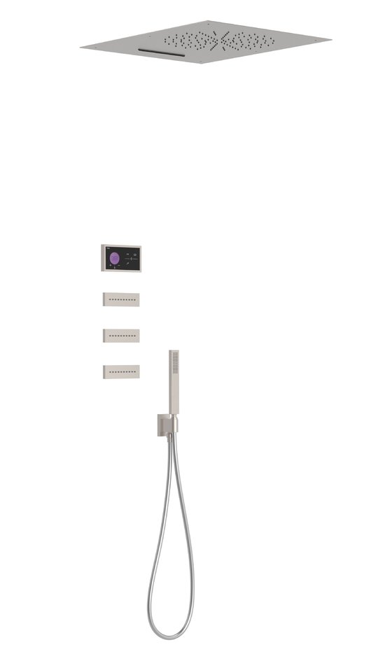 Электронный душевой комплект скрытого монтажа Tres SHOWER TECHNOLOGY, сталь (09288404AC) Душевые комплекты (системы) Сталь