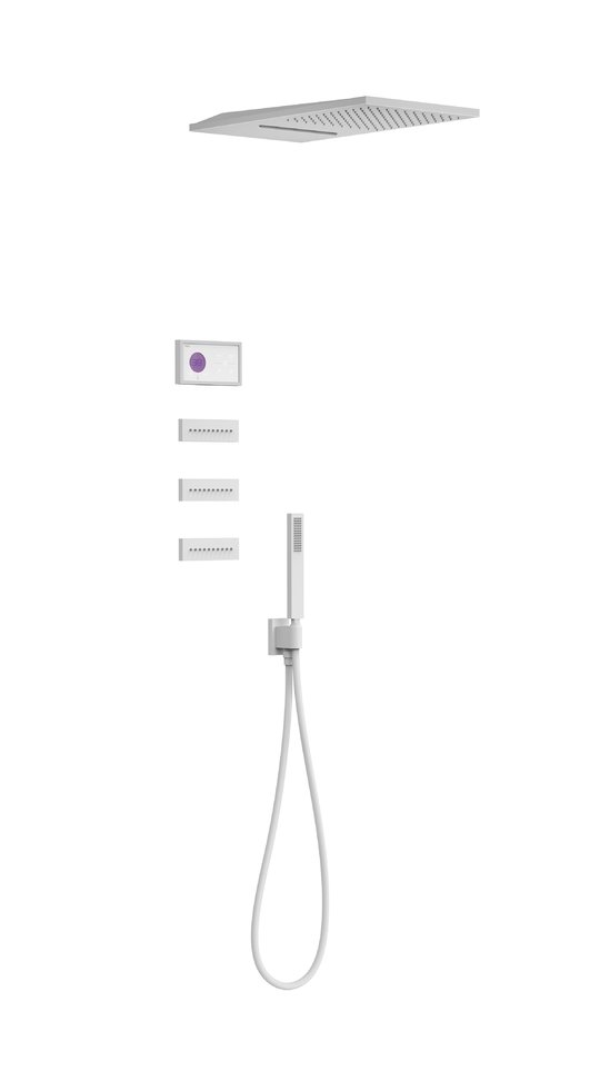 Электронный душевой комплект скрытого монтажа Tres SHOWER TECHNOLOGY, белый матовый (09286408BM) Душевые комплекты (системы) Белый матовый