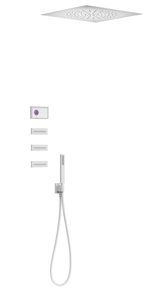 Электронный душевой комплект скрытого монтажа Tres SHOWER TECHNOLOGY, белый матовый (09286312BM) Душевые комплекты (системы) Белый матовый