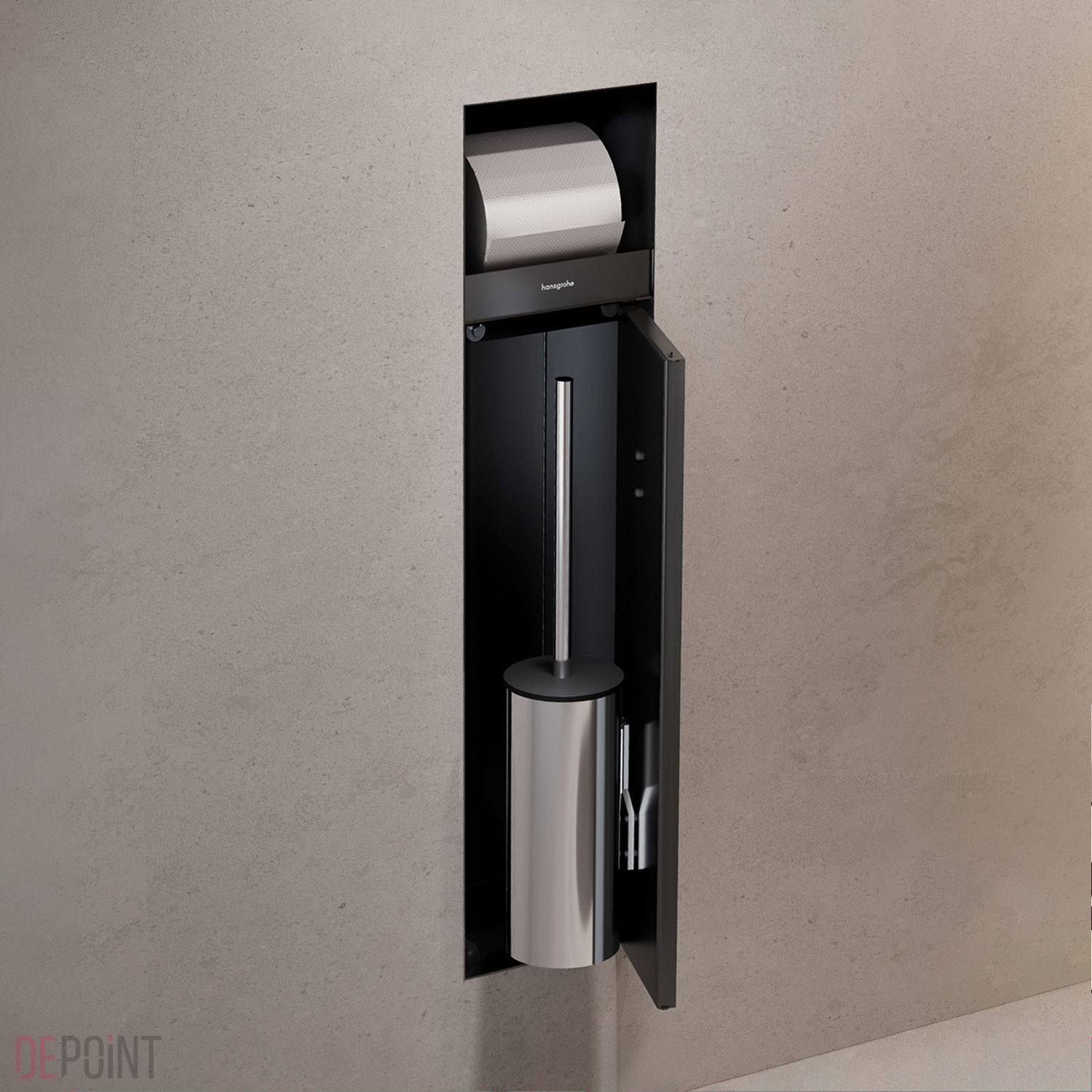 ᐉ Встраиваемая ниша Hansgrohe XtraStoris Rock, с держателем
