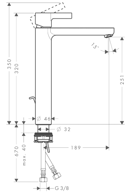 ЧертежHansgrohe Metris S (31022000)