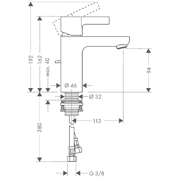 ЧертежHansgrohe Metris S (31060000)