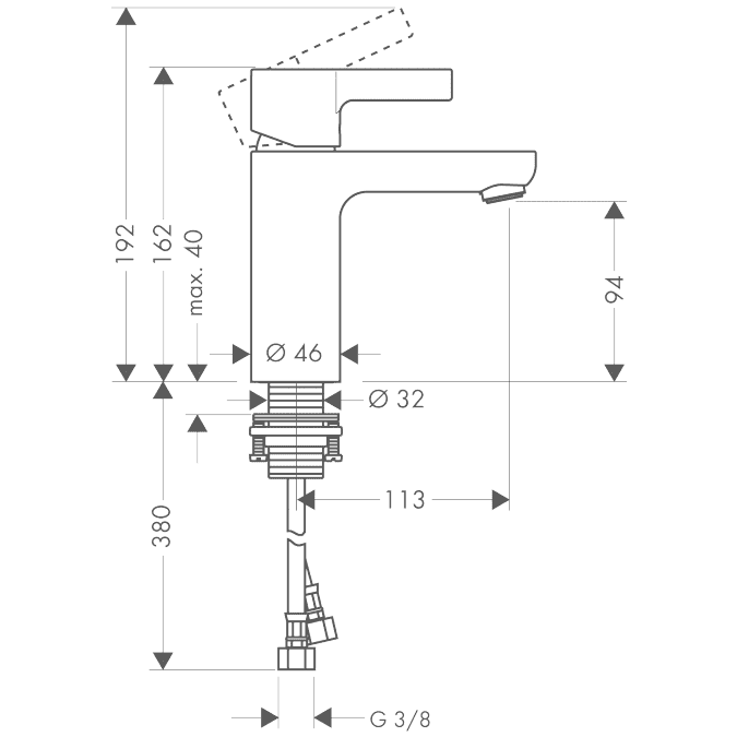 ЧертежHansgrohe Metris S (31068000)