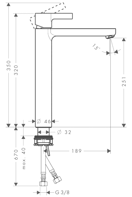 ЧертежHansgrohe Metris S (31023000)