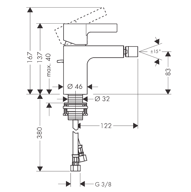 ЧертежHansgrohe Metris S (31261000)
