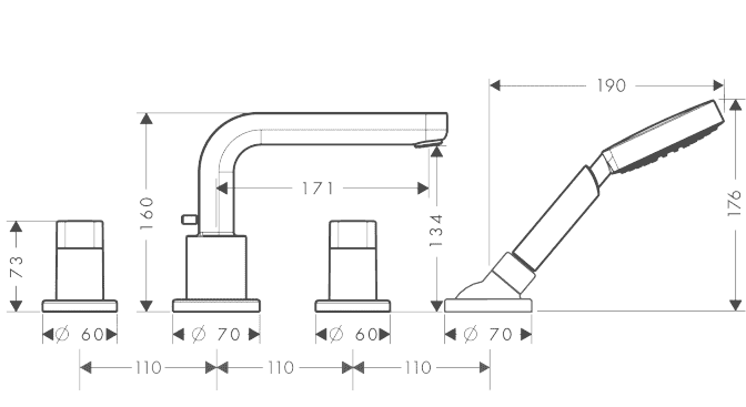 ЧертежHansgrohe Metris S (31446000)