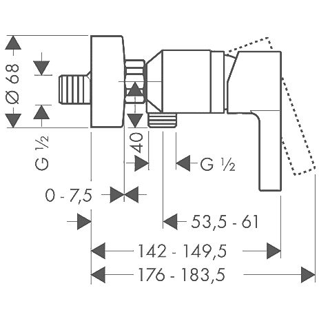 ЧертежHansgrohe Metris S (31660000)