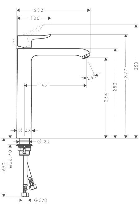 ЧертежHansgrohe Metris (31184000)