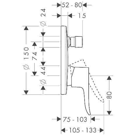 ЧертежHansgrohe Metris (31493000)