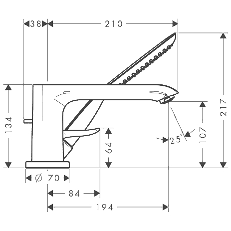 ЧертежHansgrohe Metris (31190000)