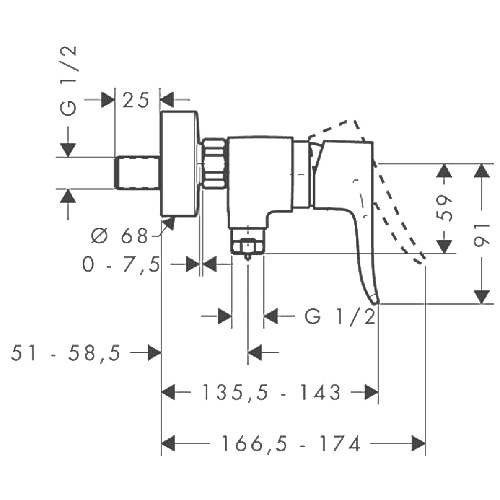 ЧертежHansgrohe Metris (31680000)
