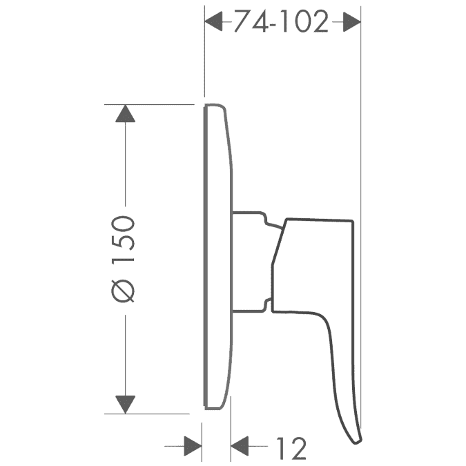 ЧертежHansgrohe Metris (31686000)