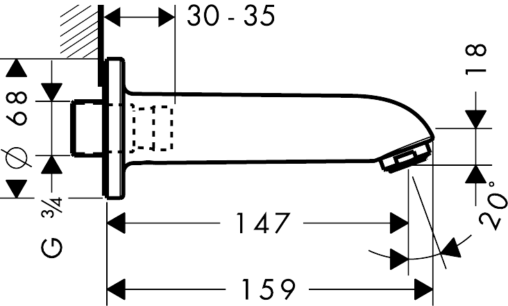 ЧертежHansgrohe E / S (13414000)
