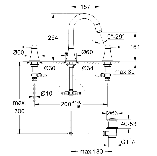 ЧертежGrohe Grandera (20389IG0)