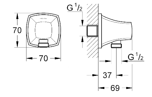 ЧертежGrohe Grandera (27970IG0)