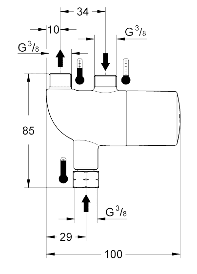 ЧертежGrohe Grohtherm Micro (34487000)